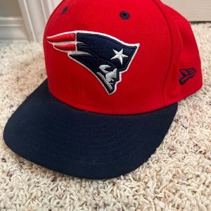 New Era 59Fifty Cap NFL New England Patriots Red Fitted Hat 7 3/8 New